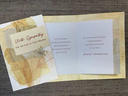 Loss of Brother Sympathy Card