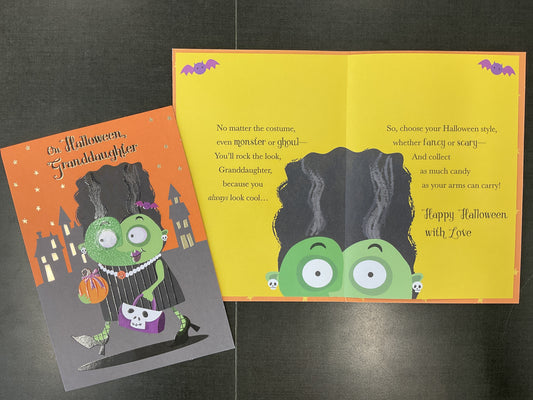 Young Granddaughter Halloween Card