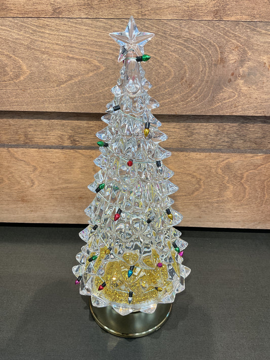 Lighted Christmas Tree Spinning Water Globe