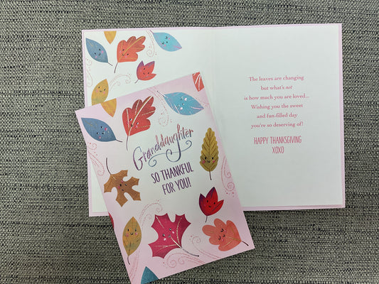 Granddaughter so Thankful for You! Thanksgiving Card