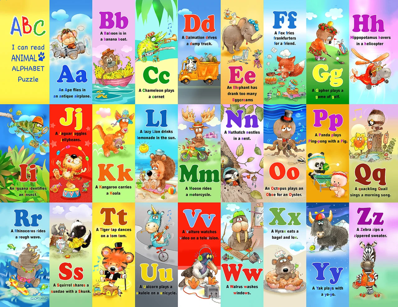 Alphabet and Animals 36 Piece Jigsaw Puzzle