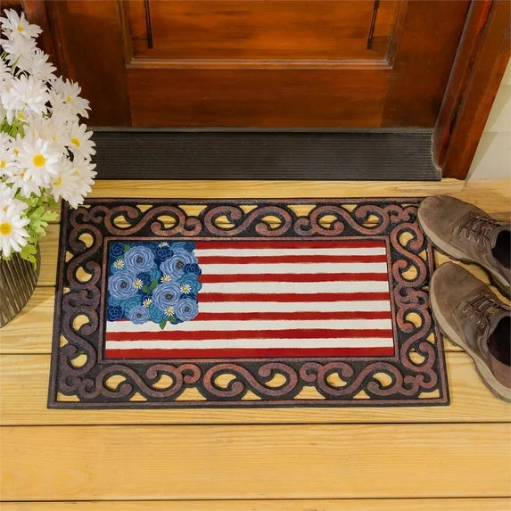 American Classic Floral Flag Applique Garden Flag