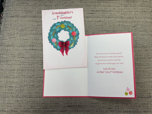Grnddaughter’s 1st Christmas Card