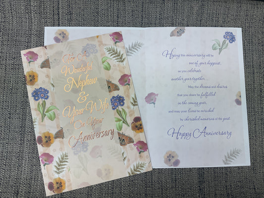 Nephew and Wife Anniversary Card