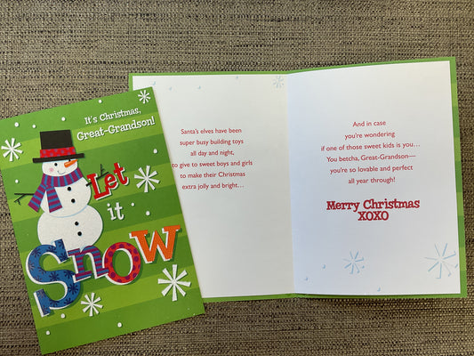 Young Great-Grandson Christmas Card
