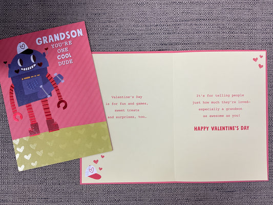 Valentine’s Day Card -  Preteen Grandson