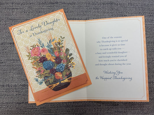 For a Lovely Daughter at Thanksgiving Card