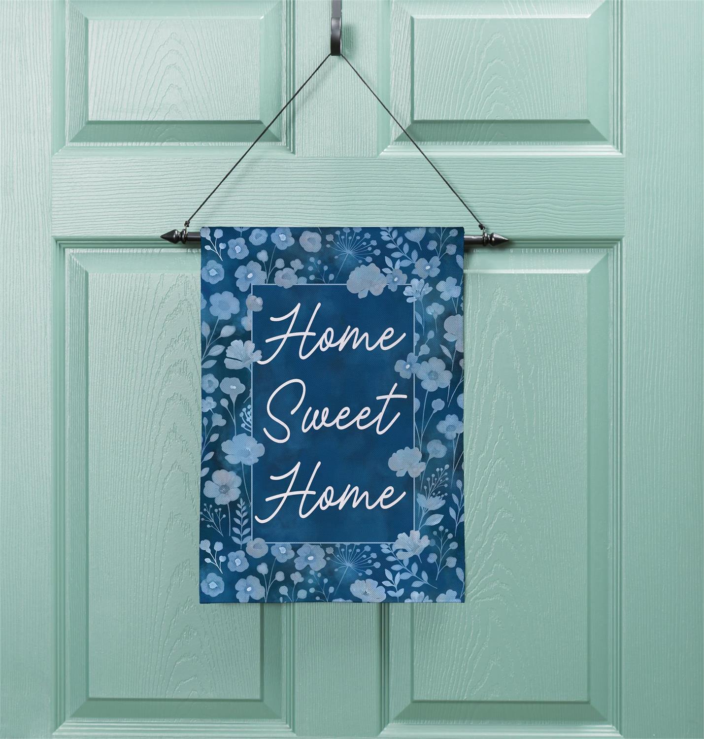 VivaStyle Gilded Meadow Burlap Garden Flag "Home Sweet Home"