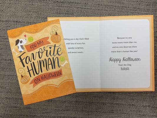 For my Favorite Human - From Dog Halloween Card