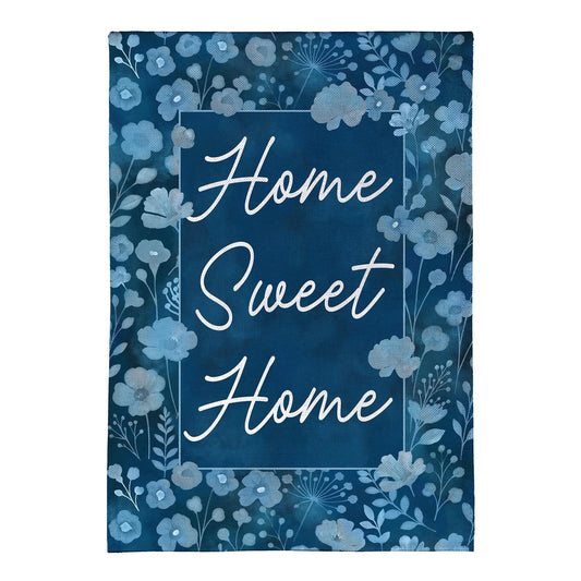 Meadow Burlap House Flag "Home Sweet Home"