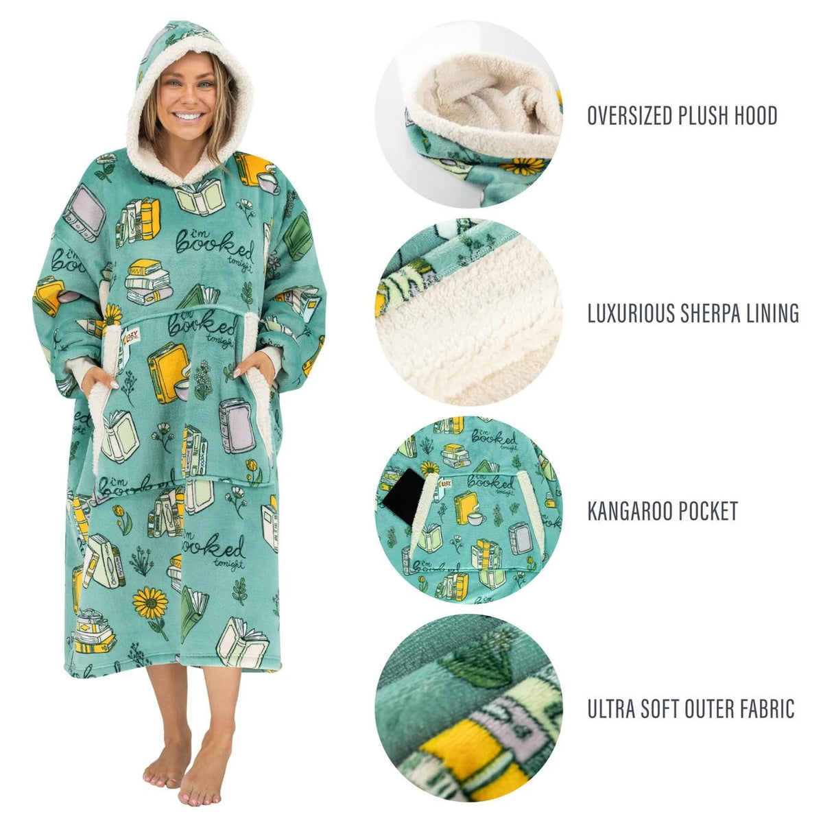 Booked Blanket Hoodie – Oversized Wearable Blanket
