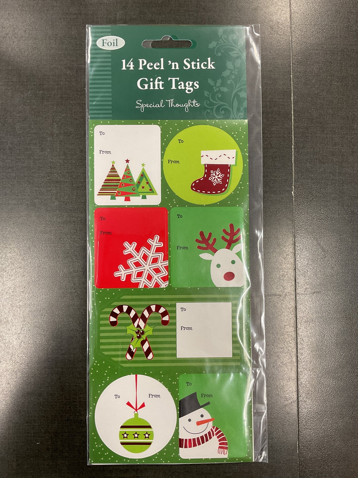18 Peel 'n Stick Gift Tags, Asst