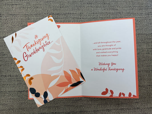 Wishing You a Wonderful Thanksgiving Granddaughter Card
