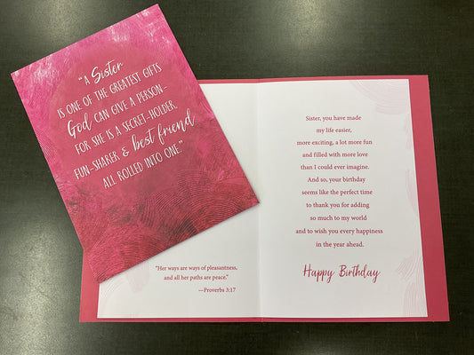 Sister Birthday Card - Religious