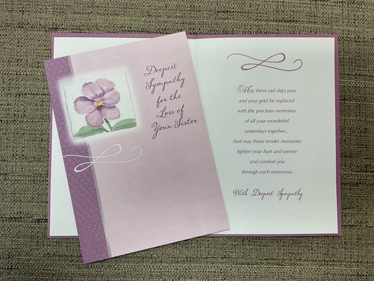 Loss of Sister - Sympathy Card