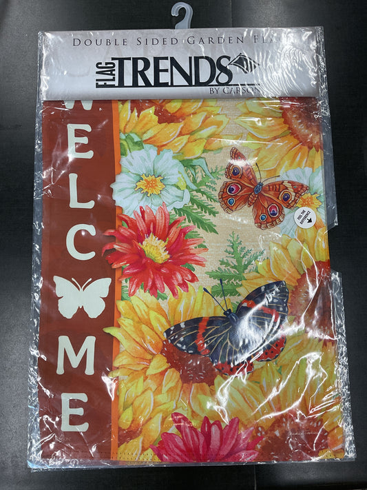 Welcome Butterflies Garden Flag