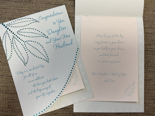 Daughter and Husband Wedding Card