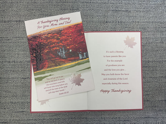 Happy Thanksgiving Mom & Dad Religious Card