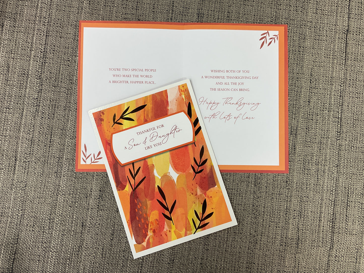 Happy Thanksgiving for Son & Daughter Card