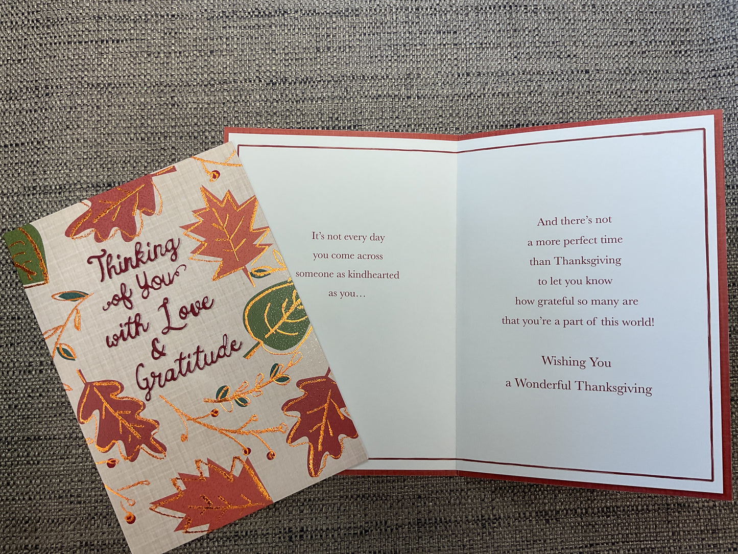 Thinking of Your With Love & Gratitude - Thanksgiving Card