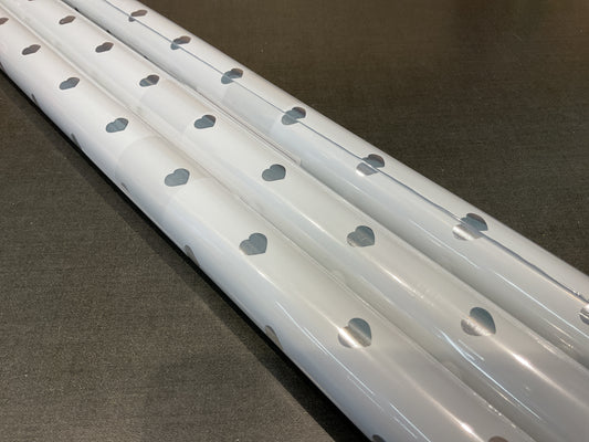 Silver Foil Heart Wrapping Paper