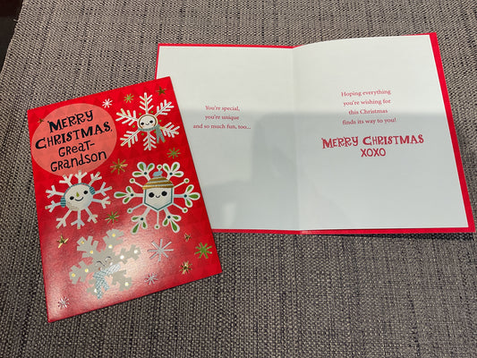 Great-Grandson Christmas Card
