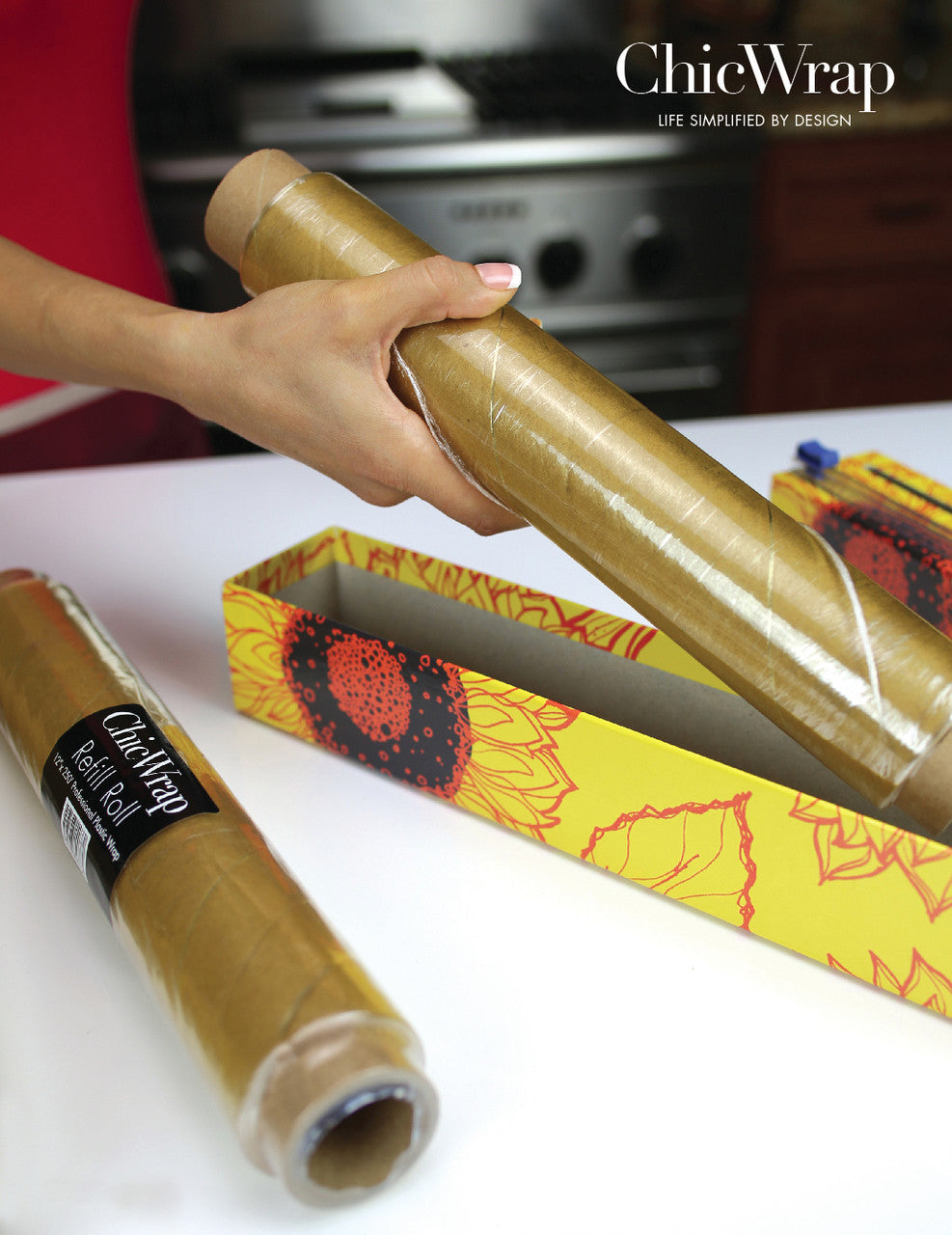 Chic Wrap Refill Roll Professional Grade Plastic Wrap 12" x 250'