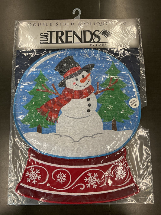 Snow Globe Double Applique Garden Flag