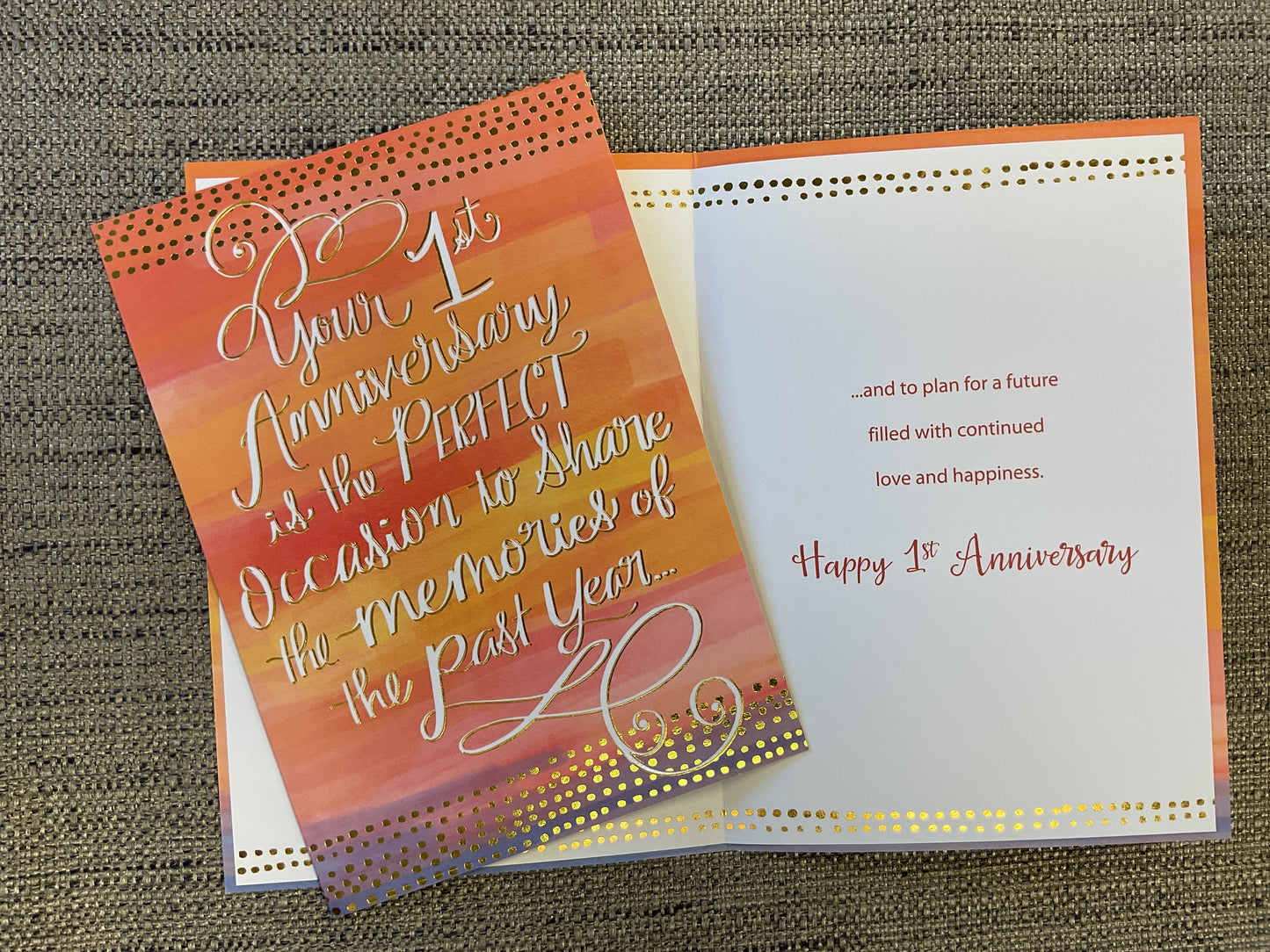 1st Anniversary card