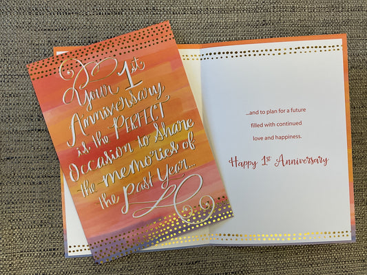 1st Anniversary card