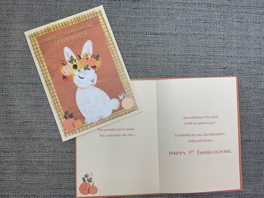 Happy 1st Thanksgiving Granddaughter Card