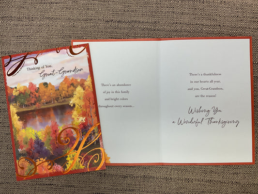 Great-Grandson Thanksgiving Card
