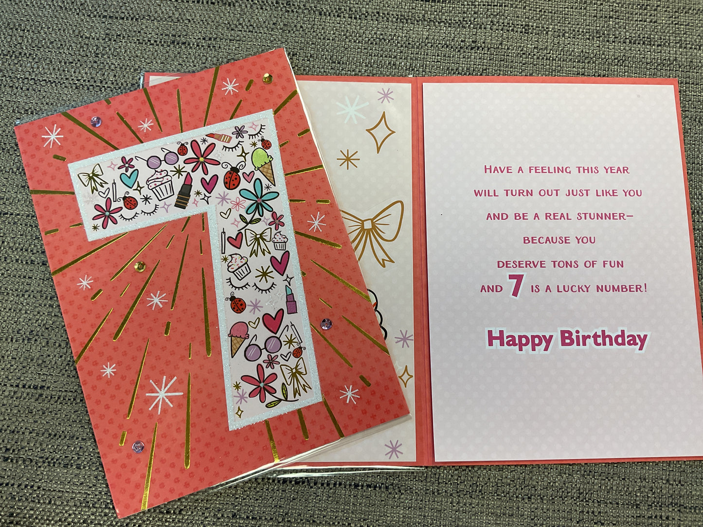 Age 7 Birthday Card with Stickers