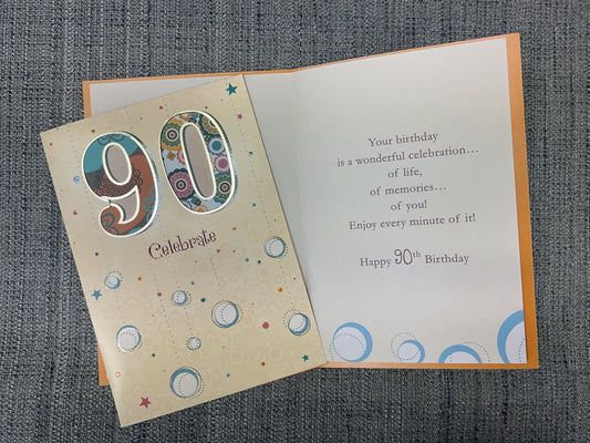 90th Birthday Card