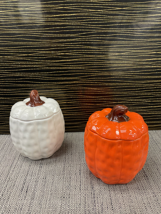 Ceramic Pumpkin Jar Candles