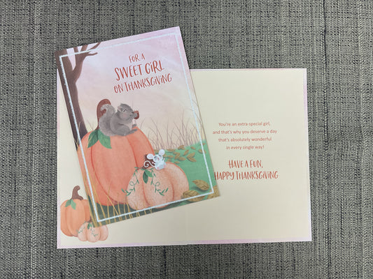 Happy Thanksgiving for a Girl Card