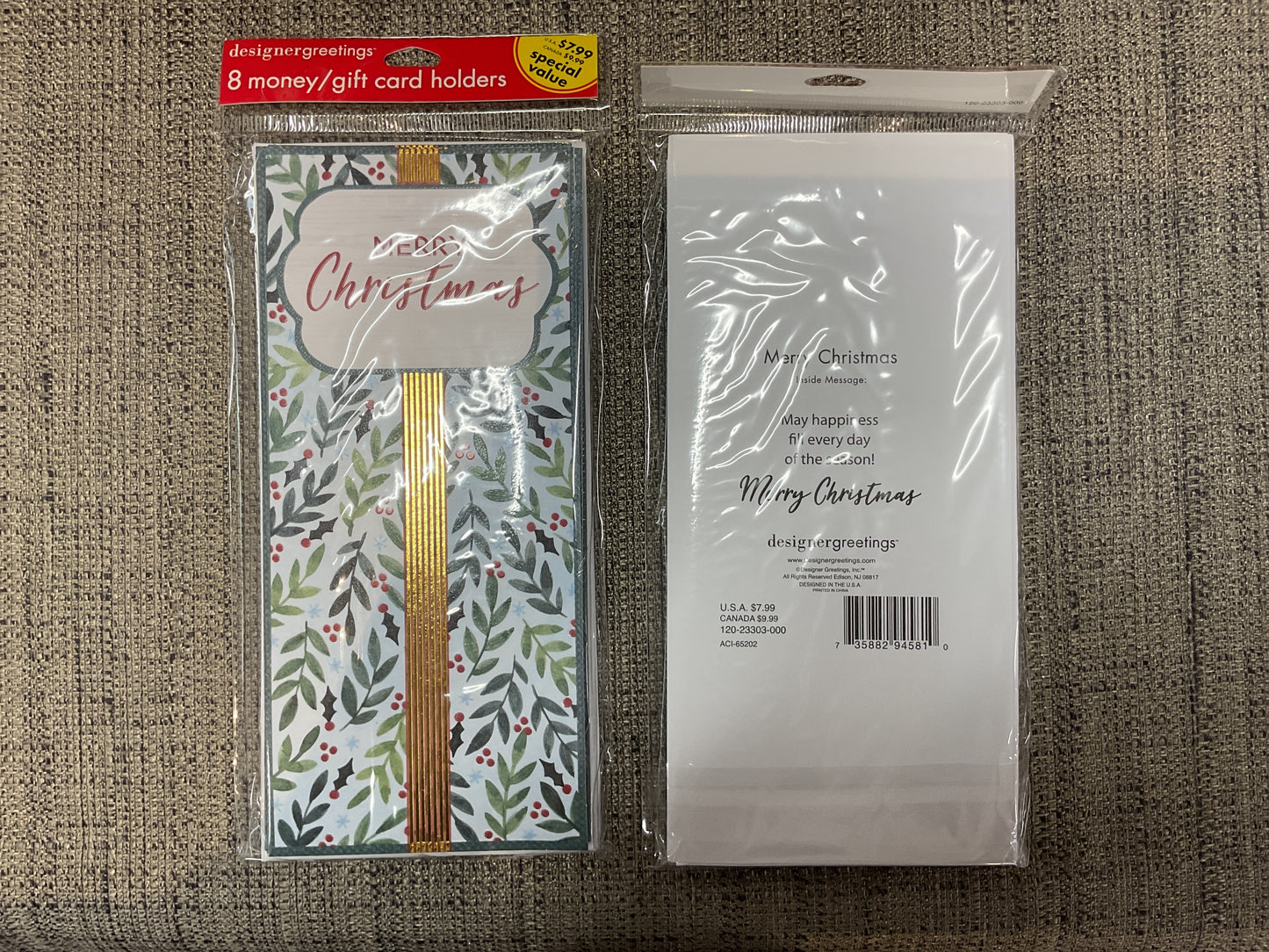 8 Ct Holiday Money/Gift Card Holders