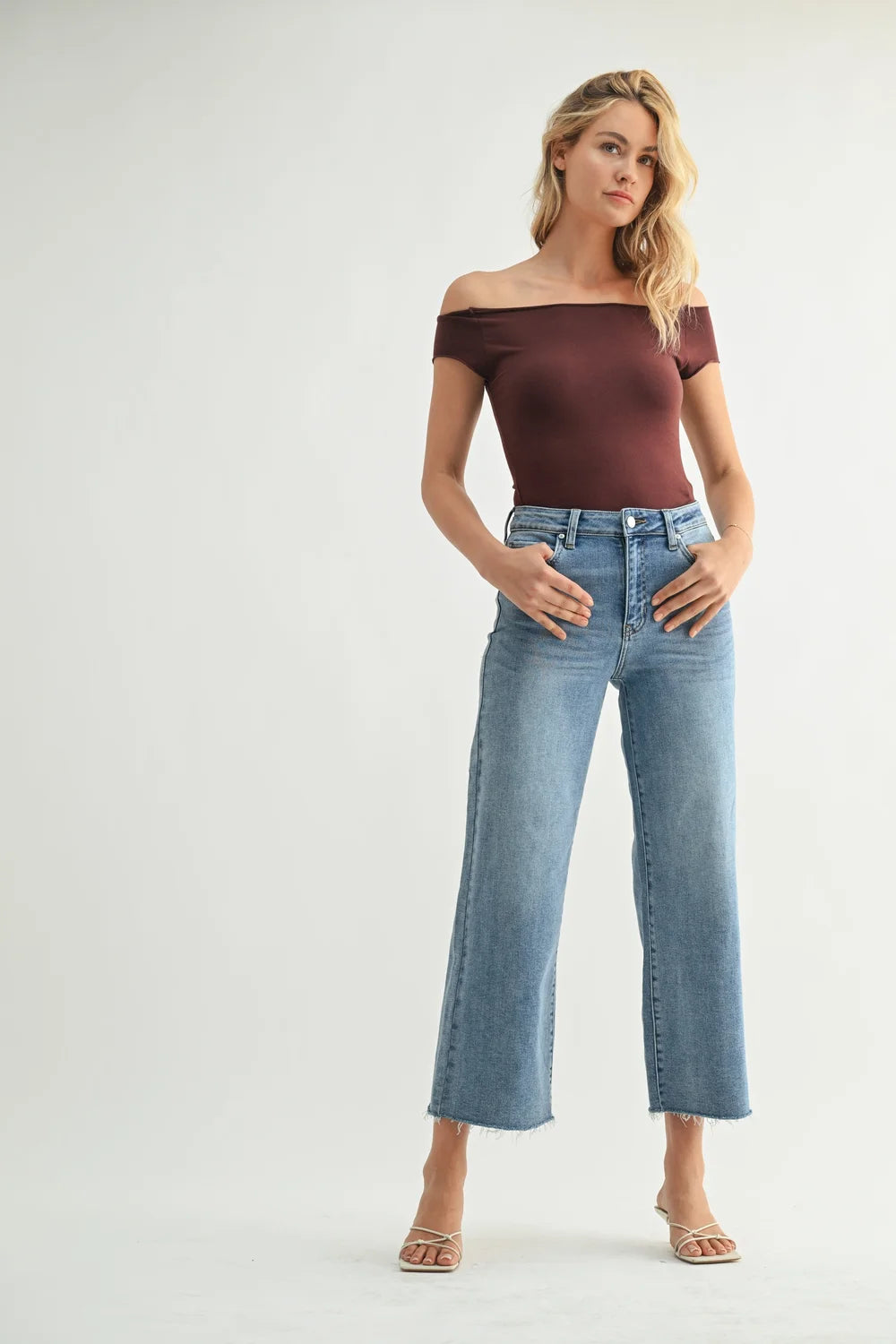 JBD Slim Wide-Leg Crop Jeans