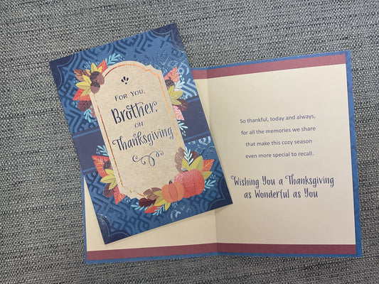 Happy Thanksgiving Brother Card