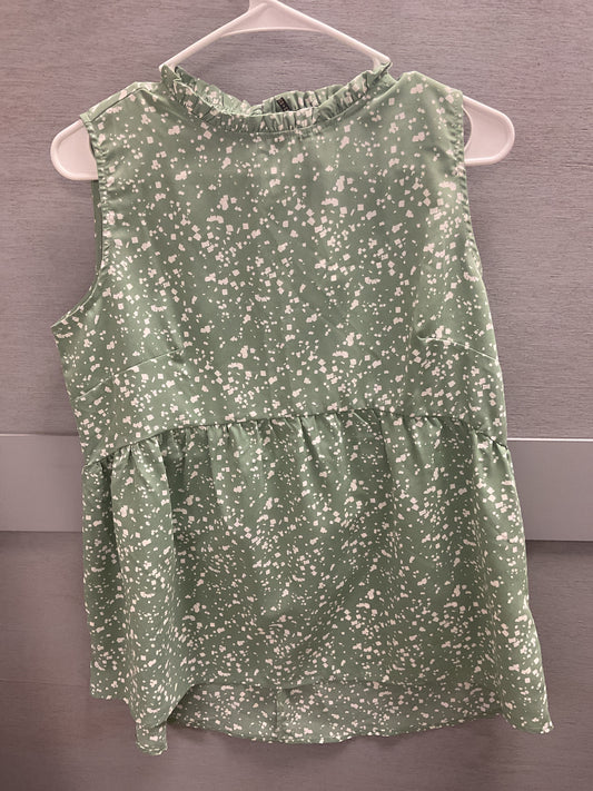 Green Sleeveless Peplum Top