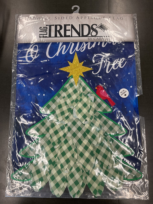 O Christmas Tree Double Applique Garden Flag