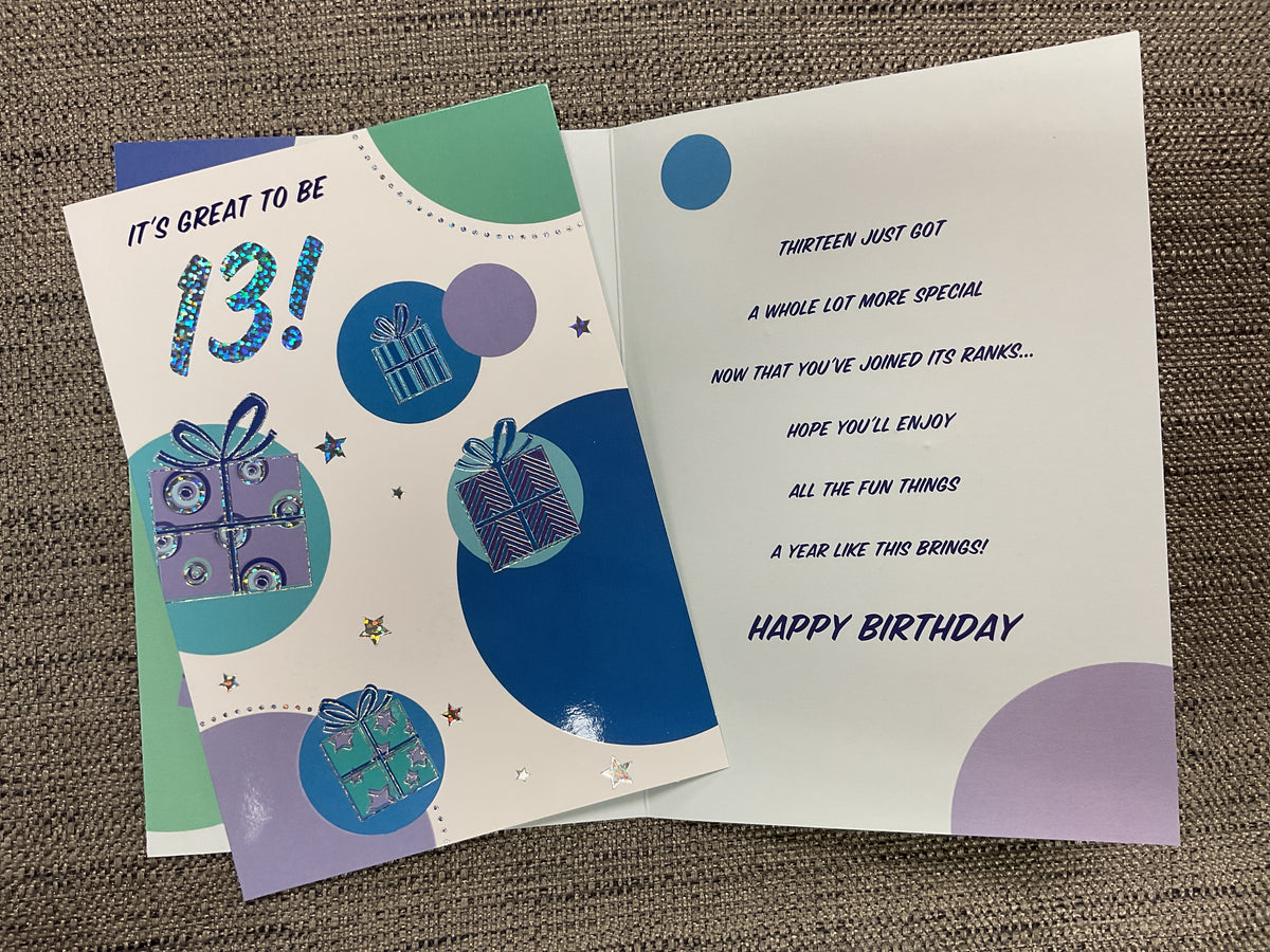 Age 13 Birthday Card