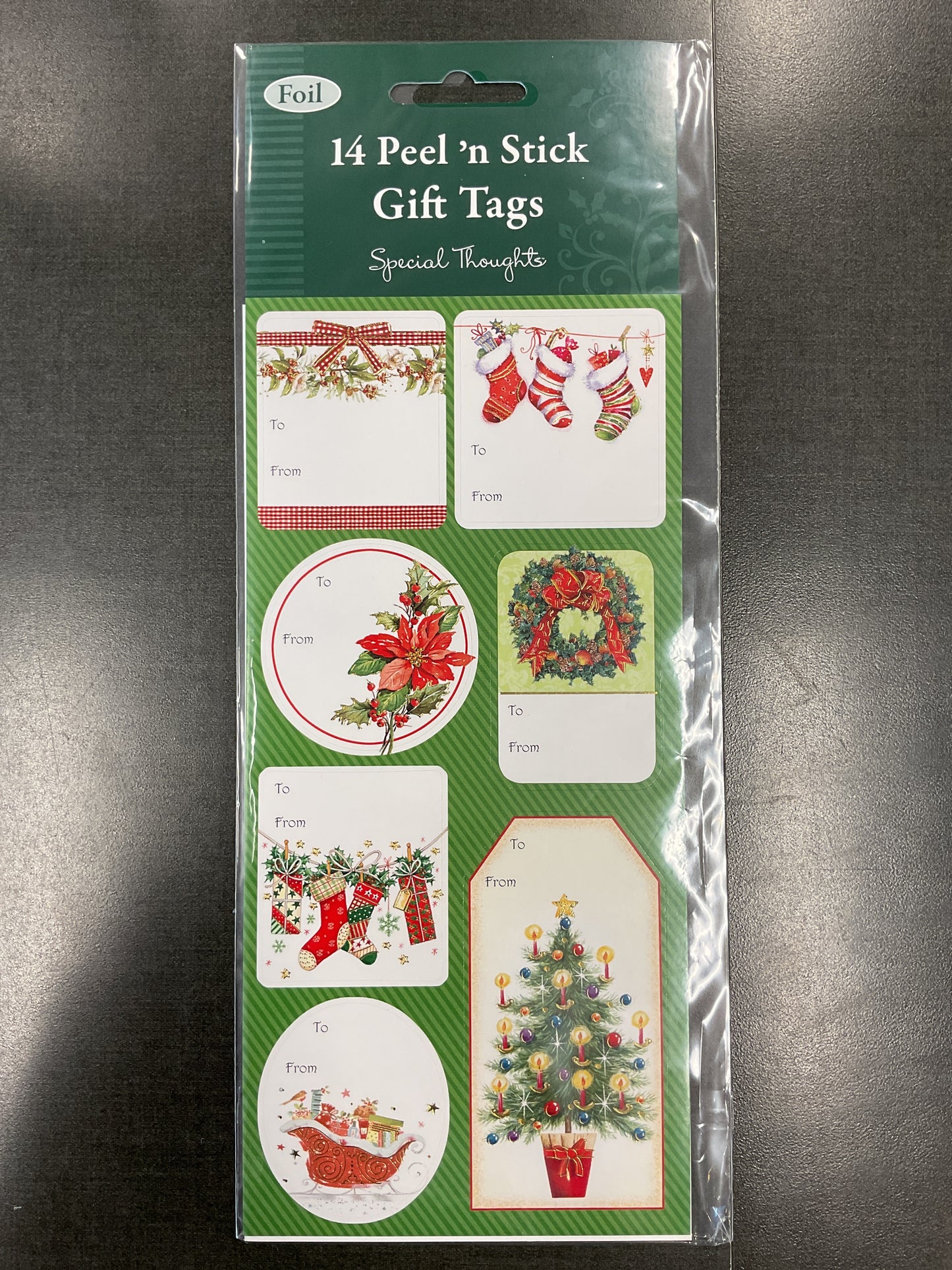 18 Peel 'n Stick Gift Tags, Asst