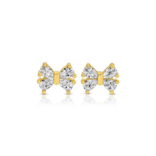 Cubic Zirconia Bow Earrings