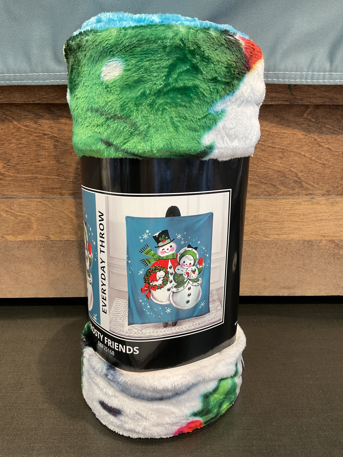 Vintage Snowman Christmas Throw Blanket