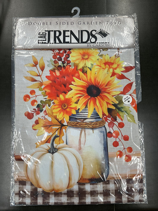 Fall Floral Jar Garden Flag