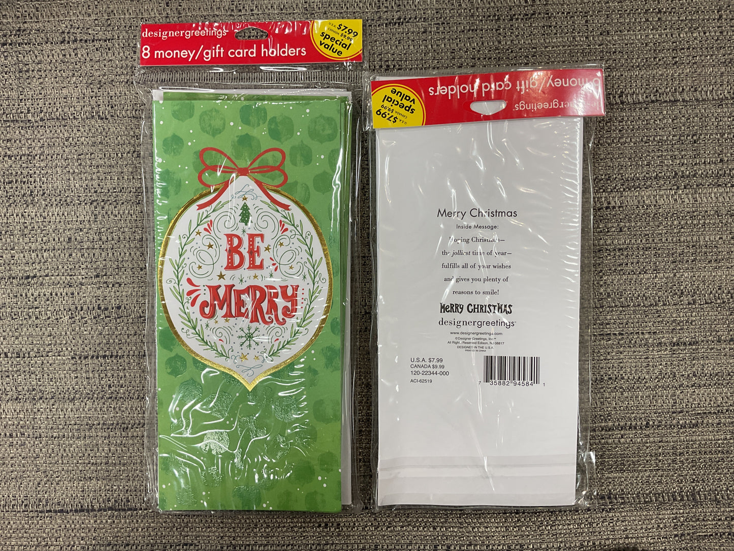 8 Ct Holiday Money/Gift Card Holders