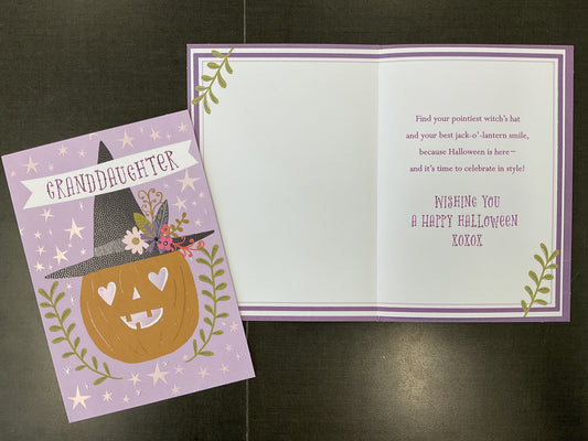 Preteen Granddaughter Halloween Card