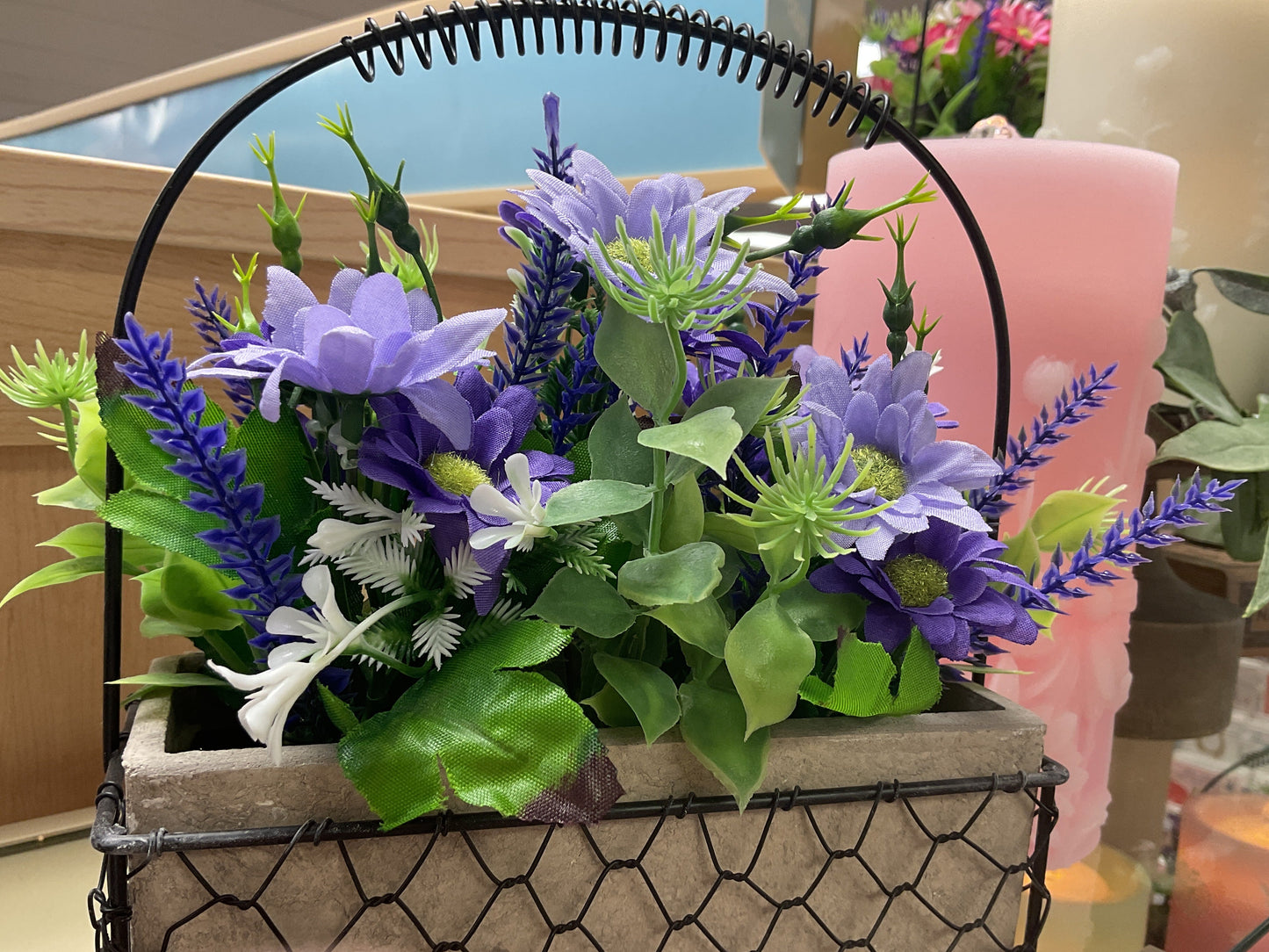 Potted faux Flowers