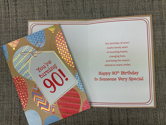 90th Birthday Card